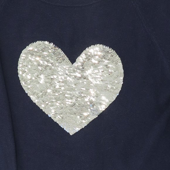 GAP KIDS - Navy flip sequin heart sweater - Picture 3 of 8